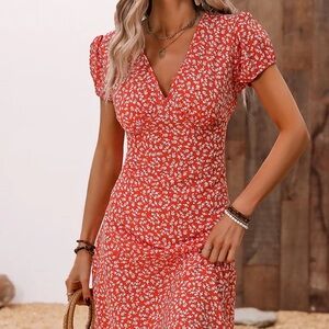 Coral Floral Dress